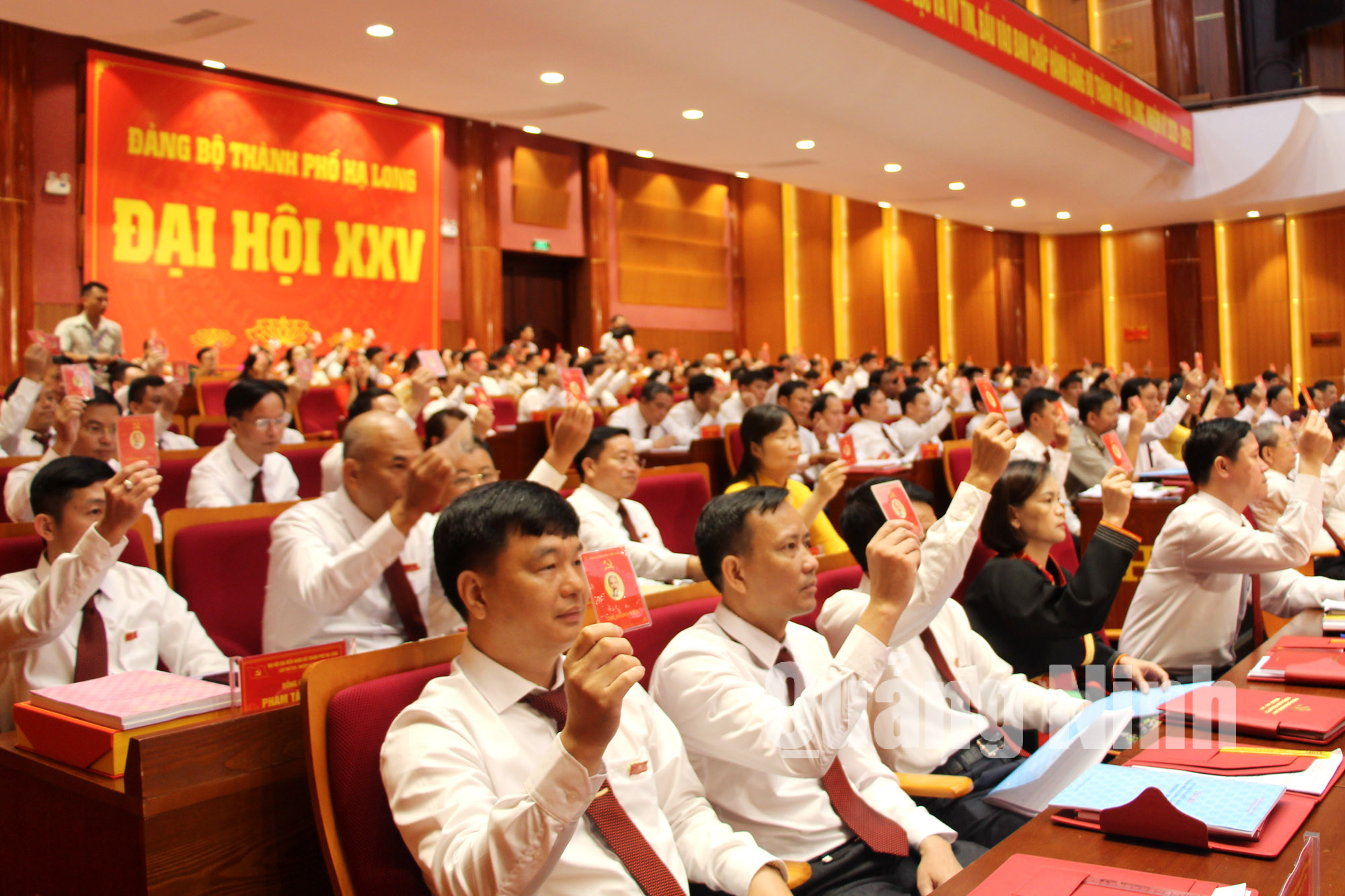 Các đại biểu thông qua báo cáo thẩm tra tư cách đại biểu (7-2020). Ảnh: Thu Chung