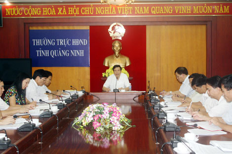 Đồng chí Nguyễn Đức Long, Phó Bí thư Tỉnh ủy, Chủ tịch HĐND tỉnh phát biểu kết luận cuộc họp