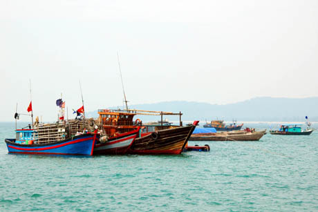 Tàu khai thác thuỷ sản của ngư dân huyện Cô Tô.