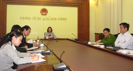 Đồng chí Vũ Thị Thu Thủy, Phó Chủ tịch UBND tỉnh kết luận buổi làm việc.