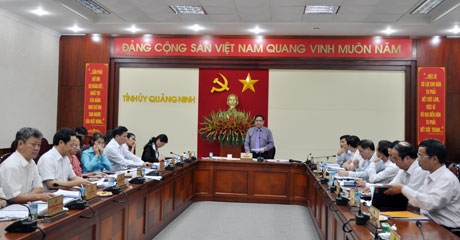 Đồng chí Phạm Minh Chính Bí thư Tỉnh ủy kết luận tại hội nghị.