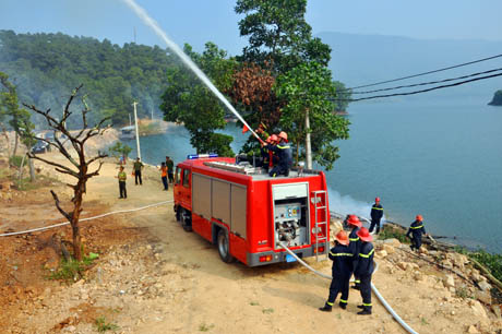 Cảnh sát PCCC Công an tỉnh khẩn trương triển khai phương án chữa cháy rừng