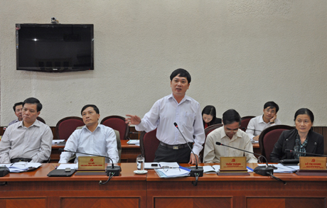 Các đại biểu thảo luận về đề án đưa nhân dân ra đảo Trần sinh sống.