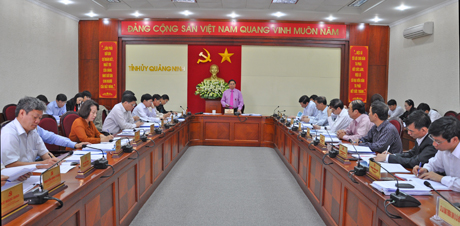 Đồng chí Bí thư Tỉnh uỷ Phạm Minh Chính phát biểu tại hội nghị.