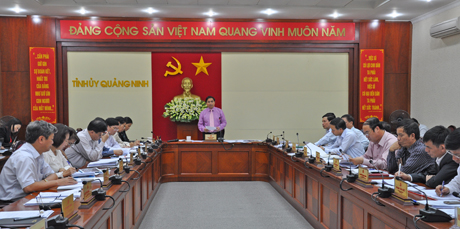 Đồng chí Bí thư Tỉnh uỷ Phạm Minh Chính phát biểu tại hội nghị