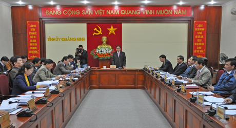 Đồng chí Bí thư Tỉnh uỷ Phạm Minh Chính phát biểu tại hội nghị