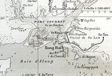 Bản đồ thời Pháp ghi rõ Hòn Gai xưa là Hồng Hải.