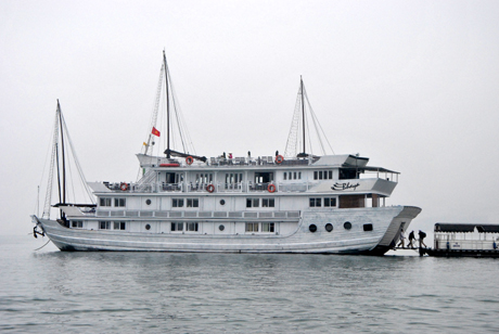 Tàu trắng hoạt động trên vịnh Hạ Long