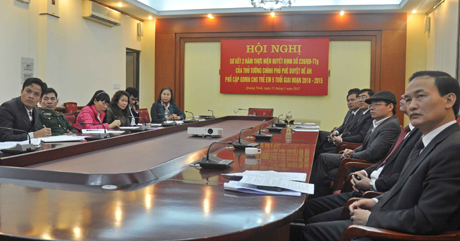 Các sở, ngành, địa phương dự họp tại đầu cầu Quảng Ninh.