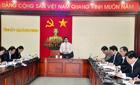 Đồng chí Phạm Minh Chính, Bí thư Tỉnh ủy kết luận cuộc họp