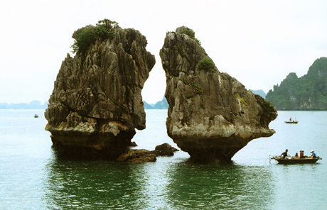 Được hình thành bởi sự tách đôi của 1 đảo đá, hòn Gà chọi có những lúc được sử dụng như biểu trưng du lịch Vịnh Hạ Long