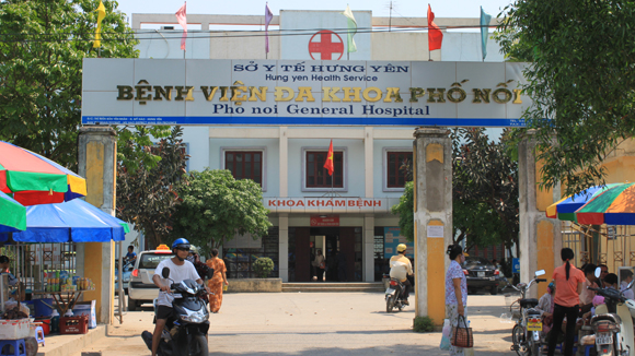 Bệnh viện Đa khoa Phố Nối - nơi sản phụ Ngân được chuyển tới trước khi tử vong