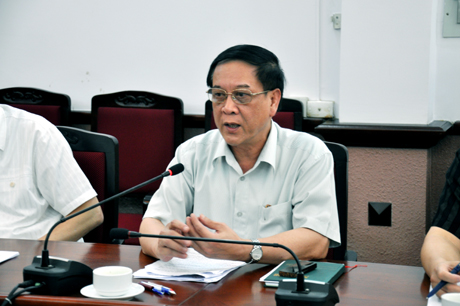 Đồng chí Đỗ Thông, Phó Chủ tịch Thường trực UBND tỉnh phát biểu tại cuộc họp.