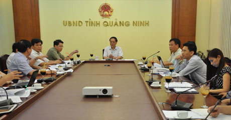 Đồng chí Đỗ Thông, Phó Chủ tịch Thường trực UBND tỉnh chủ trì buổi làm việc.
