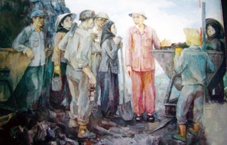 Tác phẩm “Bác Hồ về thăm mỏ Đèo Nai” của tác giả Nguyễn Hoàng.