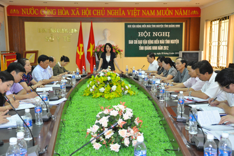 Đồng chí Vũ Thị Thu Thủy, Phó Chủ tịch UBND tỉnh, Trưởng Ban Chỉ đạo vận động hiến máu tình nguyện tỉnh kết luận hội nghị.