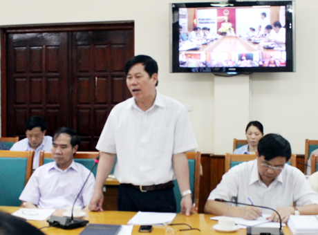 Đồng chí Nguyễn Văn Minh, Giám đốc Sở tài chính phát biểu