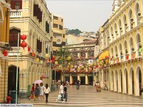 Quảng trường Senado, nơi bà Wong bị cảnh sát Macau bắt vì tội lừa đảo. Ảnh: Miguel Cruz