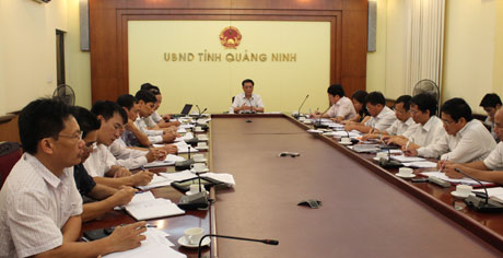 Đồng chí Đỗ Thông, Phó Chủ tịch Thường trực UBND tỉnh chủ trì cuộc họp.