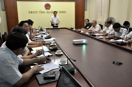 Đồng chí Nguyễn Văn Thành, Phó Chủ tịch UBND tỉnh phát biểu kết luận buổi làm việc.