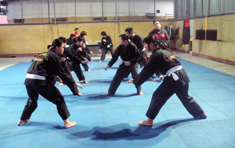 Một buổi luyện tập của đội tuyển Pencak Silat tại Trung tâm Huấn luyện và Thi đấu TDTT tỉnh.