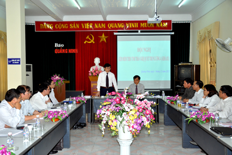 Đồng chí Vũ Ngọc Giao, Trưởng ban Tuyên giáo Tỉnh ủy đánh giá cao sự chuẩn bị nghiêm túc, không khí thảo luận dân chủ, thẳng thắn, trung thực của Đảng bộ cơ quan Báo Quảng Ninh.