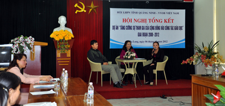 Hội LHPN tỉnh và VVOB Việt Nam phối hợp tổ chức tổng kết Dự án “Tăng cường sự tham gia của cộng đồng trong công tác giáo dục”.