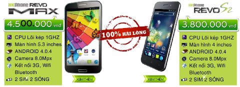Bộ đôi HKPhone Revo Max và Revo S2 được áp dụng cam kết “100% hài lòng” cho phép trả máy trong 3 ngày không cần bất cứ lý do gì.