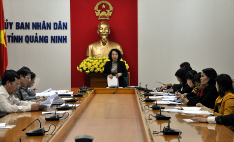 Đồng chí Vũ Thị Thu Thủy, Phó chủ tịch UBND tỉnh kết luận tại hội nghị.