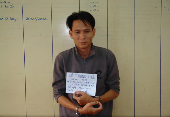Đối tượng Lê Trung Hiếu bị bắt giữ