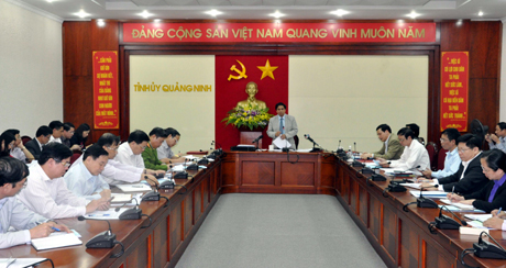Đồng chí Bí thư Tỉnh ủy Phạm Minh Chính kết luận buổi làm việc.