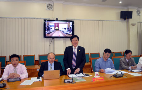 Đồng chí Nguyễn Duy Thăng, Thứ trưởng Bộ Nội vụ, thành viên Ban chỉ đạo Trung ương chương trình MTQG xây dựng NTM phát biểu tại buổi làm việc.