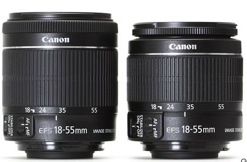 Ống kinh STM mới (bên trái) và ống kính kit cũ.