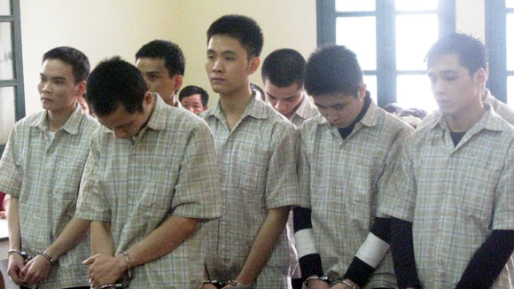 Các bị cáo tại phiên tòa