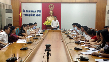 Phó Chủ tịch UBND tỉnh Nguyễn Văn Thành phát biểu tại cuộc họp.