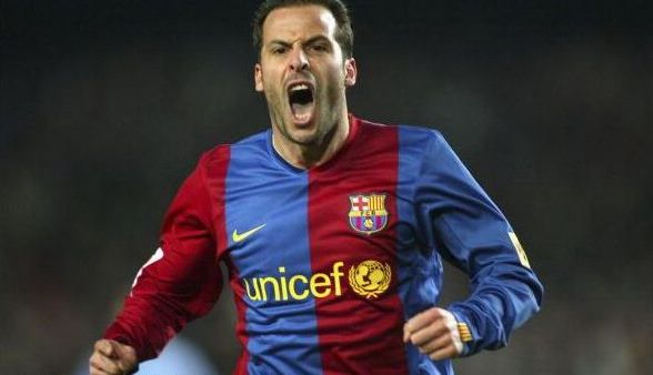 Ludovic Giuly trong màu áo Barca - Ảnh: Getty