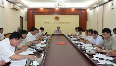 Đồng chí Đặng Huy Hậu, Phó Chủ tịch UBND tỉnh phát biểu kết luận buổi làm việc.