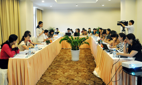 Đồng chí Đỗ Thị Hoàng, Phó Bí thư Thường trực Tỉnh uỷ phát biểu chỉ đạo tại hội nghị thông qua Đề án quy hoạch chiến lược của Hội LHPN tỉnh, tháng 6-2013.