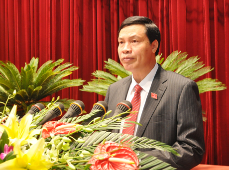 Chủ tịch HĐND tỉnh Nguyễn Đức Long phát biểu khai mạc.