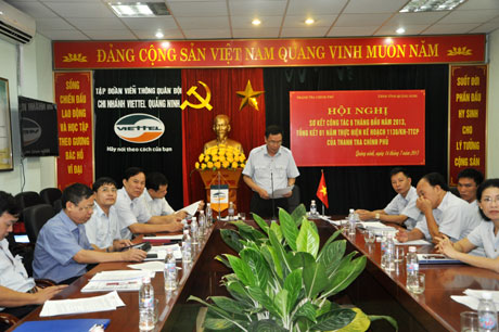 Đồng chí Dương Thái Sơn, Chánh Thanh tra tỉnh báo cáo tình hình hoạt động thanh tra tỉnh Quảng Ninh.