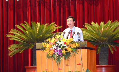 Đồng chí Nguyễn Đức Long, Phó Bí thư Tỉnh ủy, Chủ tịch HĐND tỉnh phát biểu khai mạc kỳ họp