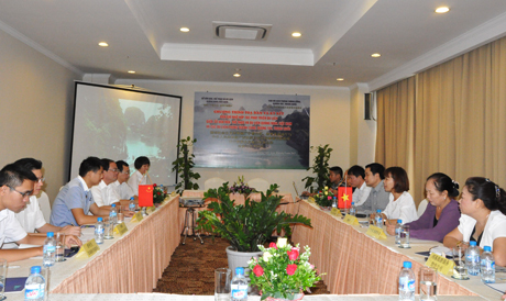 Quang cảnh buổi tọa đàm giữa Sở Văn hóa, Thể thao và Du lịch Quảng Ninh với Cục Du lịch Phòng Thành Cảng, Quảng Tây.