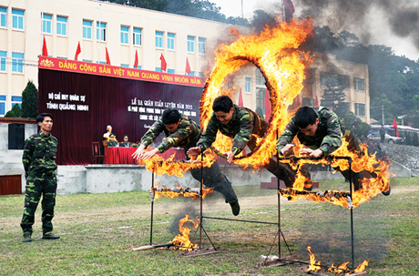 Lực lượng trinh sát (Bộ CHQS tỉnh) huấn luyện sẵn sàng chiến đấu.