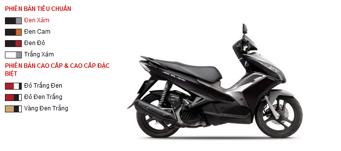 Màu sắc xe Air Blade 125cc mới