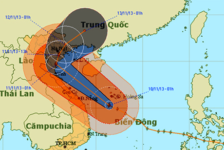 Công điện về việc chủ động các biện pháp đối phó với cơn bão số 14 (HAIYAN)