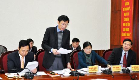 Đồng chí Nguyễn Văn Đọc, Phó Bí thư Tỉnh ủy, Chủ tịch UBND tỉnh phát biểu tại buổi làm việc.