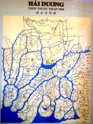 Bản đồ Hải Dương thời thuộc Pháp, năm 1888.