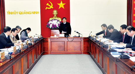 Đồng chí Phạm Minh Chính, Uỷ viên T.Ư Đảng, Bí thư Tỉnh uỷ phát biểu kết luận hội nghị.
