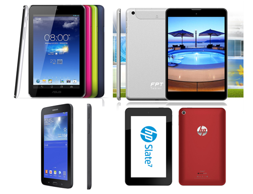 Phần lớn các tablet giá rẻ trên dưới 5 triệu đồng đều có kích thước khoảng 7 đến 8 inch.