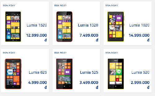Nhiều cửa hàng đang bán Lumia 1020 với giá thấp hơn tới vài triệu đồng so với giá Nokia công bố trên website.